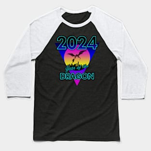 2024 New Year Of The Dragon 80's Inspired New Year Meme Baseball T-Shirt